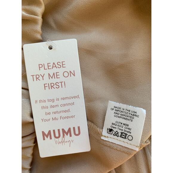 Show Me Your Mumu Glam Time Shorts in Copper Luxe Satin Size XL Pull On Lined - Picture 4 of 4
